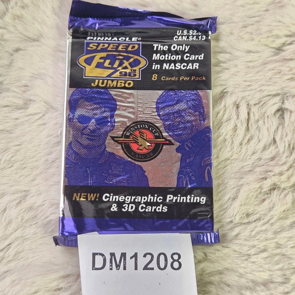 7 Sealed Jumbo Packs 1996 Pinnacle Speed Flix NASCAR 3D Motion Cards